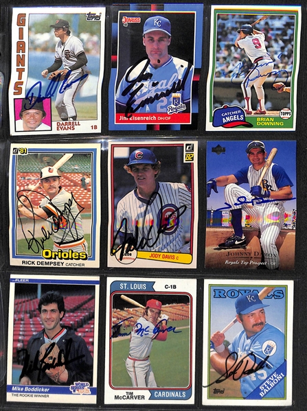 Lot of (125) Different Baseball Autograph Cards from 1970 - 1998 w. 1974 Topps Dwight Evans 