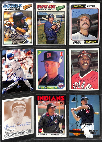 Lot of (125) Different Baseball Autograph Cards from 1970 - 1998 w. 1974 Topps Dwight Evans 