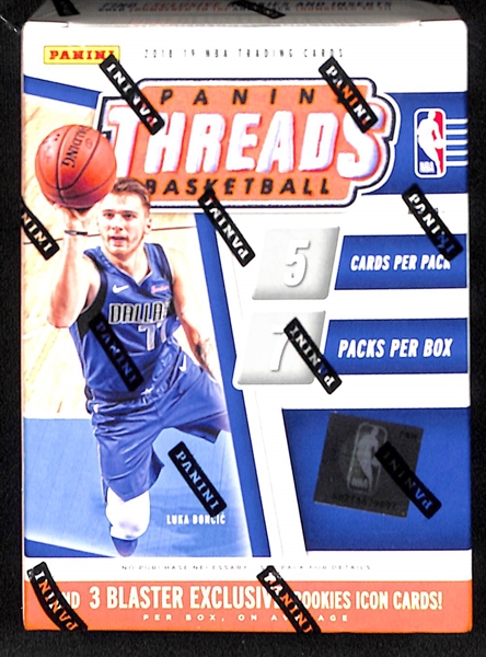 Lot of (2) Panini 2018-19 SEALED Blaster Boxes - Threads & Hoops Holiday Basketball - Potential for Luca Doncic Rookie!