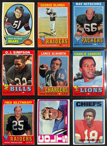 Lot of (115) Topps Football Rookies & Star Cards from 1963-1978 w. 1963 Topps Ray Nitschke RC