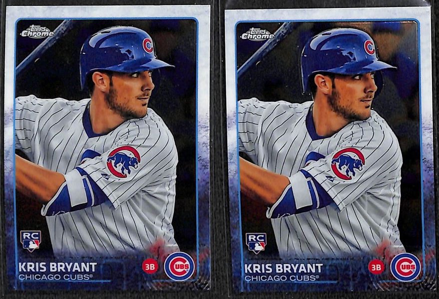 Lot of (5) Baseball Complete Sets - (2) 2015 Topps Chrome Baseball Sets & (3) 2018 Bowman Baseball 