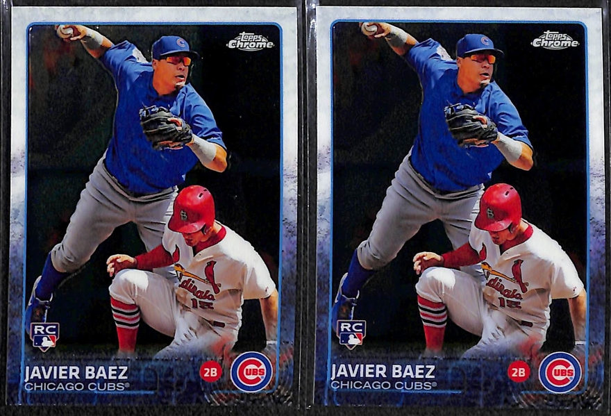 Lot of (5) Baseball Complete Sets - (2) 2015 Topps Chrome Baseball Sets & (3) 2018 Bowman Baseball 
