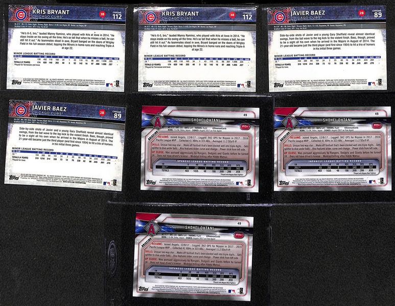 Lot of (5) Baseball Complete Sets - (2) 2015 Topps Chrome Baseball Sets & (3) 2018 Bowman Baseball 