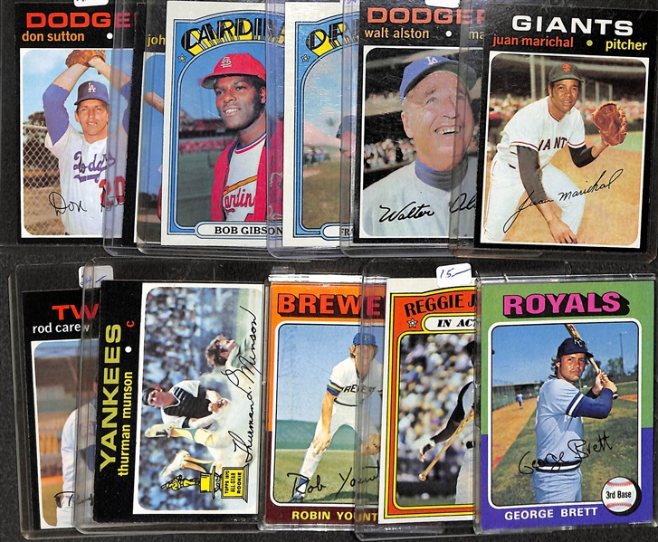 Lot of (11) 1970's Topps Stars Inc. 1975 Topps Brett Rookie Card