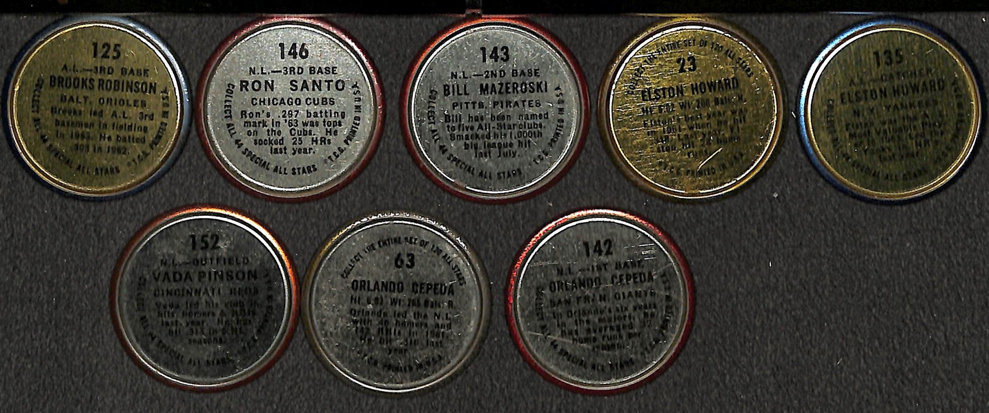 Lot of (70) Assorted 1964 Topps Coins w. Robinson, Pinson, Cepeda