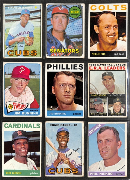 Lot of (300+) Assorted 1960s Topps Baseball Cards w. 1964 Topps Bob Gibson