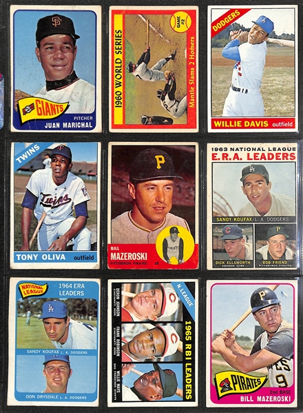 Lot of (450+) Assorted 1960s Topps Baseball Cards w. 1961 WS Game 2/Mantle