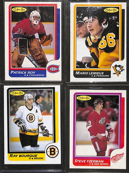 1986-87 O-Pee-Chee Complete Hockey Set of 264 Cards w. Patrick Roy RC