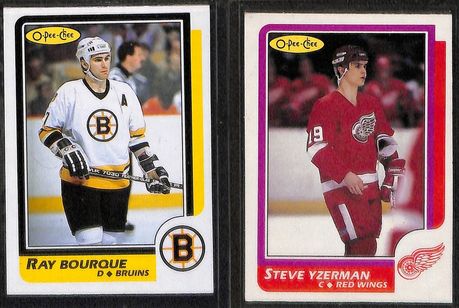 1986-87 O-Pee-Chee Complete Hockey Set of 264 Cards w. Patrick Roy RC