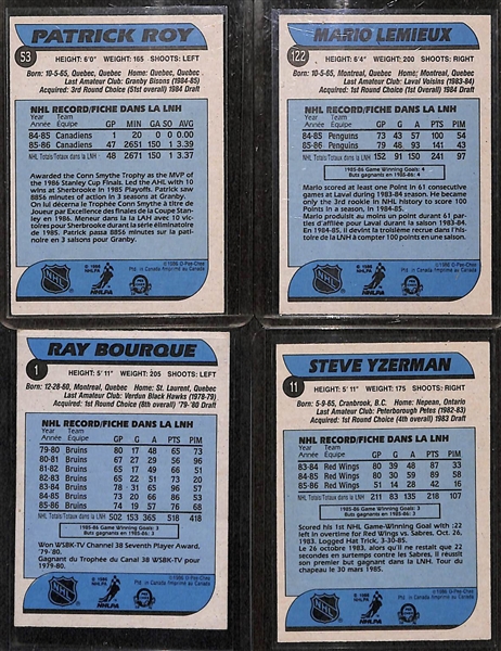 1986-87 O-Pee-Chee Complete Hockey Set of 264 Cards w. Patrick Roy RC