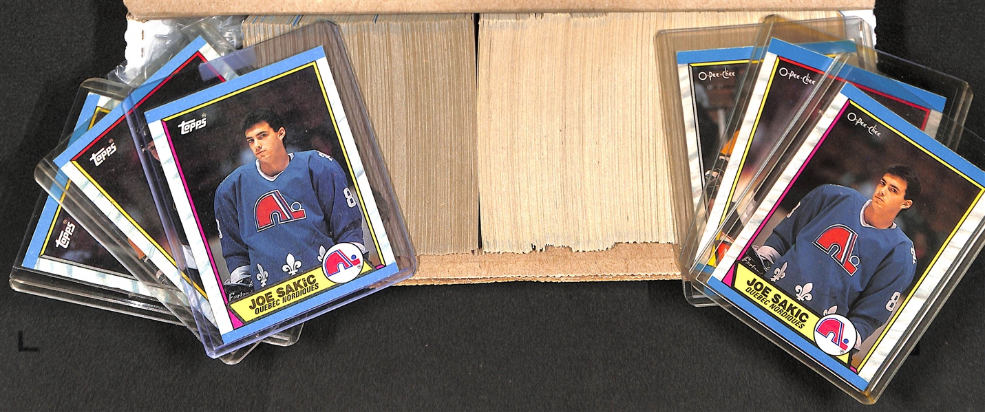 Lot of (2) Hockey Sets - 1989-90 O-Pee-Chee Near Complete Set & 1989-90 Topps Complete Set of 198 Cards - Joe Sakic Rookie Card