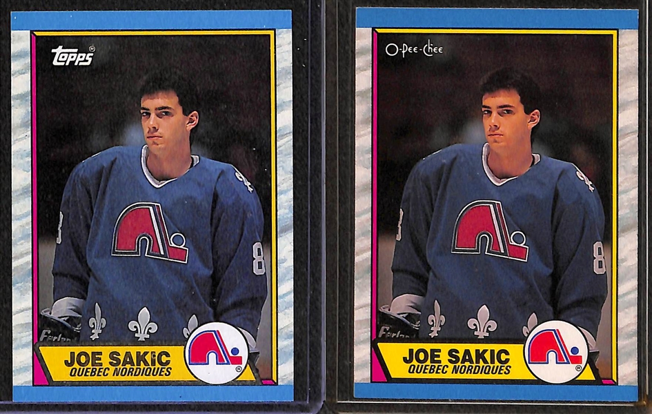 Lot of (2) Hockey Sets - 1989-90 O-Pee-Chee Near Complete Set & 1989-90 Topps Complete Set of 198 Cards - Joe Sakic Rookie Card