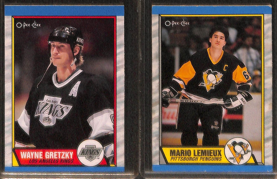 Lot of (2) Hockey Sets - 1989-90 O-Pee-Chee Near Complete Set & 1989-90 Topps Complete Set of 198 Cards - Joe Sakic Rookie Card