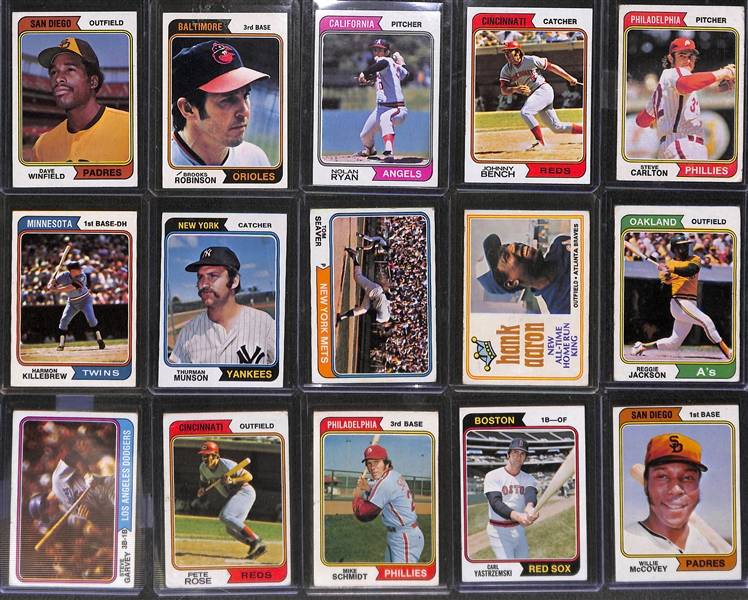 1974 Topps Baseball Complete Set of 660 Cards w. Dave Winfield Rookie Card