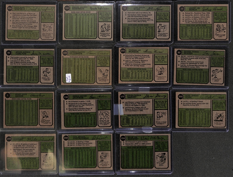 1974 Topps Baseball Complete Set of 660 Cards w. Dave Winfield Rookie Card