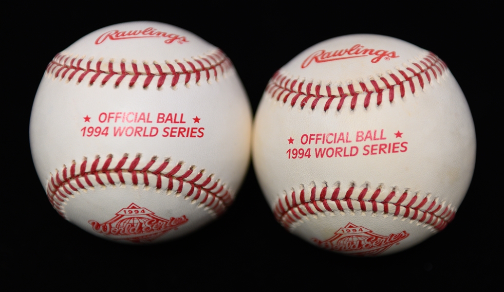 (5) Baseballs - (3) Signed (Nolan Ryan, Reds Team-Signed w. Vida Pinson, & Minor League Team w. Jaime Moyer) & (2) Unsigned 1994 World Series