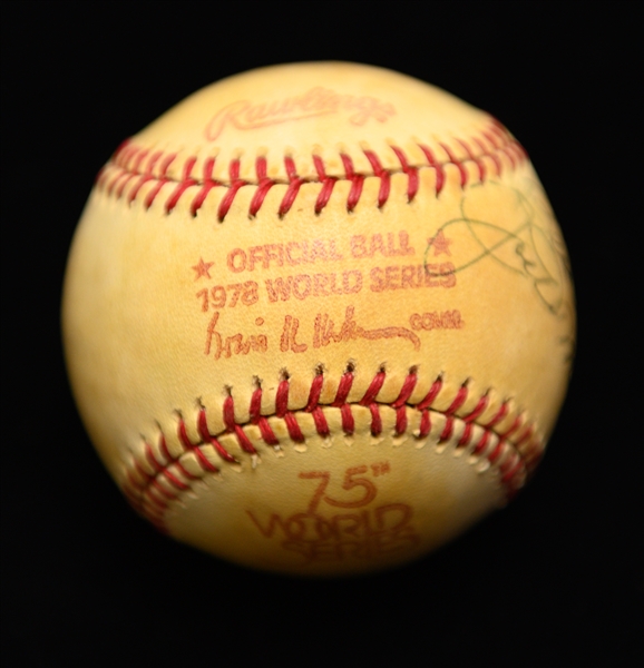 1978 Rawlings World Series Baseball Signed by Joe DiMaggio From Collection of Marshall Samuel (JSA Auction Letter)