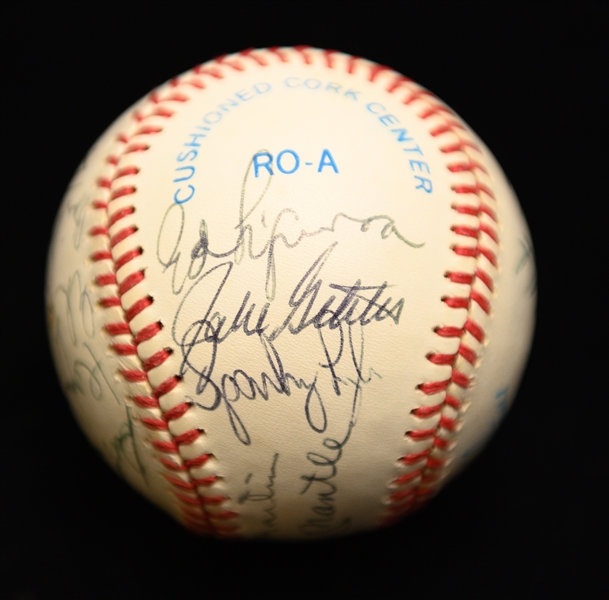 Yankees Star Signed Baseball (13 autos) w. Joe DiMaggio, Mickey Mantle, Billy Martin, Ford, Hunter, + (From Collection of Marshall Samuel) - w. Full JSA LOA