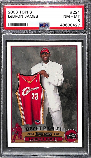 2003-04 Topps Lebron James #221 Rookie Card Graded PSA 8 NM-MT