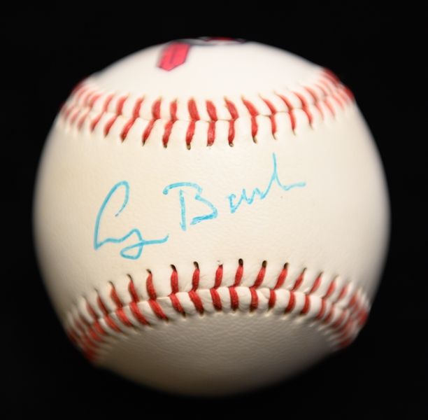 President George H. W. Bush Signed Cleveland Indians Souvenir Baseball From the Collection of Marshall Samuel (Full JSA LOA)