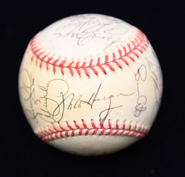 c. 1998 Cleveland Indians Team-Signed Baseball (24 Signatures) w. Jim Thome, & Manny Ramirez - From Marshall Samuel Collection (JSA Auction Letter)