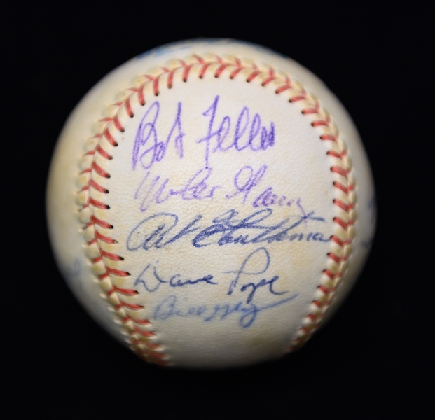 c. 1950s Cleveland Indians Signed Baseball (15 Signatures) w. Bob Feller, Al Rosen, Early Wynn, Bobby Avila, Dave Pope (From Marshall Samuel Collection)