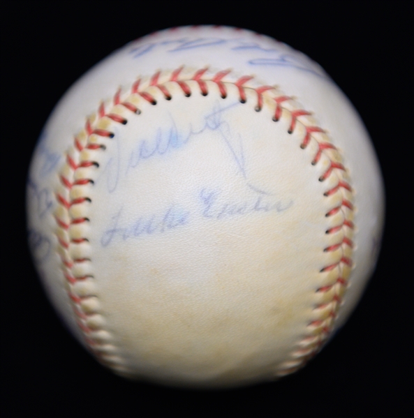 c. 1950s Cleveland Indians Signed Baseball (15 Signatures) w. Bob Feller, Al Rosen, Early Wynn, Bobby Avila, Dave Pope (From Marshall Samuel Collection)