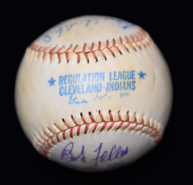 c. 1950s Cleveland Indians Signed Baseball (15 Signatures) w. Bob Feller, Al Rosen, Early Wynn, Bobby Avila, Dave Pope (From Marshall Samuel Collection)