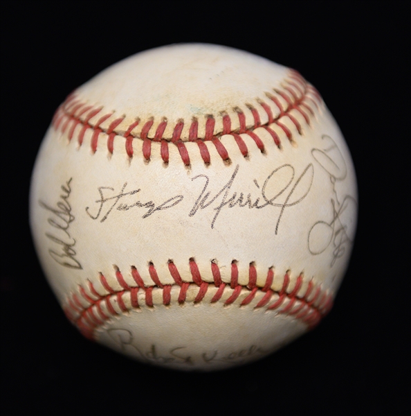 c. 1990 Yankees Team-Signed Baseball (12 Signatures) w. Dave Righetti, Steve Sax, Kevin Maas, Roberto Kelly, + (JSA Auction Letter) - Marshall Samuel Collection