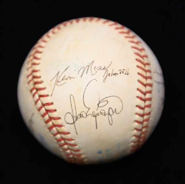 c. 1990 Yankees Team-Signed Baseball (12 Signatures) w. Dave Righetti, Steve Sax, Kevin Maas, Roberto Kelly, + (JSA Auction Letter) - Marshall Samuel Collection