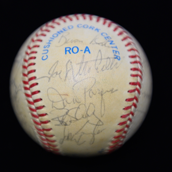 c. 1985 Yankees Team Signed Baseball (25 Signatures) w. Don Mattingly, Lou Pinella, Phil Niekro, Ken Griffey Sr., + (JSA Auction Letter) - Marshall Samuel Collection