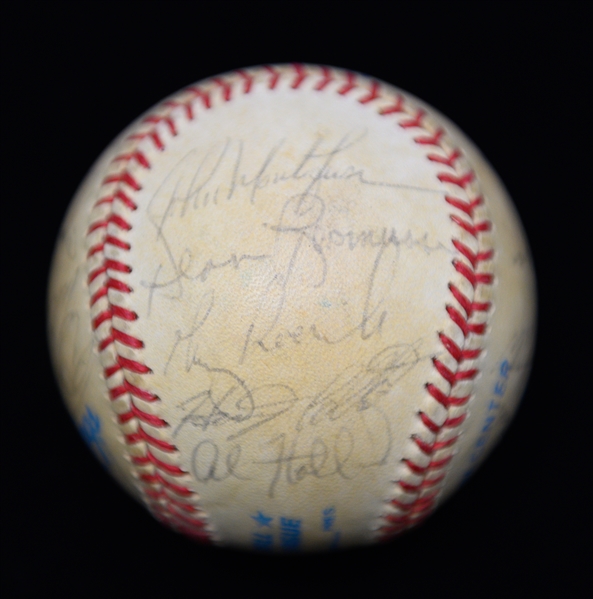 c. 1985 Yankees Team Signed Baseball (25 Signatures) w. Don Mattingly, Lou Pinella, Phil Niekro, Ken Griffey Sr., + (JSA Auction Letter) - Marshall Samuel Collection