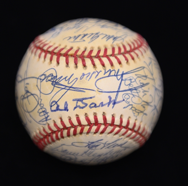 Old Timers Signed Baseball (39 Signatures) w. Curt Flood & Al Dark (JSA Auction Letter) - Marshall Samuel Collection