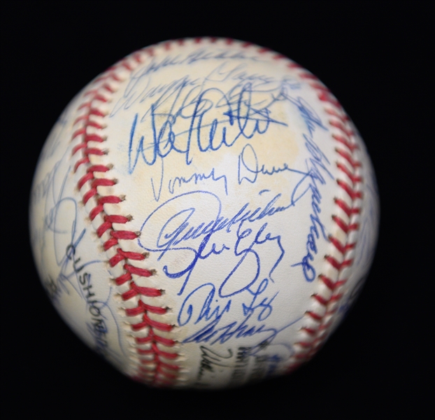 Old Timers Signed Baseball (39 Signatures) w. Curt Flood & Al Dark (JSA Auction Letter) - Marshall Samuel Collection