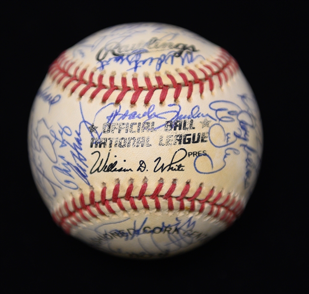 Old Timers Signed Baseball (39 Signatures) w. Curt Flood & Al Dark (JSA Auction Letter) - Marshall Samuel Collection