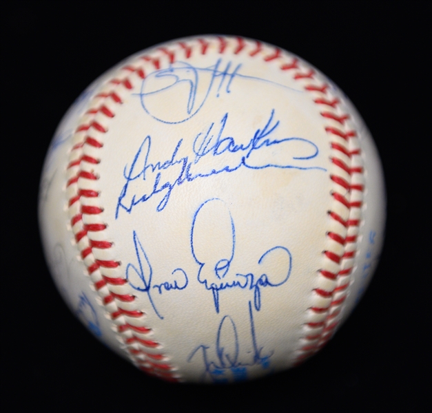 c. 1989 Yankees Team Signed Baseball (24 Signatures - Henderson is Clubhouse) w. Sax, Righetti, T. John, Leiter, Frank Howard, Bernie Williams, + (JSA Auction Letter) - Marshall Samuel Collection