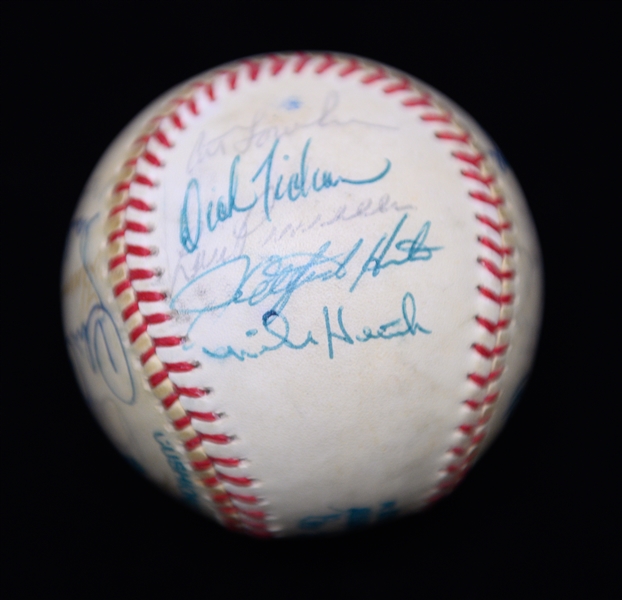 1978 Yankees WS Champion Team Signed Baseball (23 Signatures - Pinella & Munson Are Clubhouse).  Inc. Berra, Catfish Hunter, Randolph, Gossage, + (JSA Auction Letter) - Marshall Samuel Collection