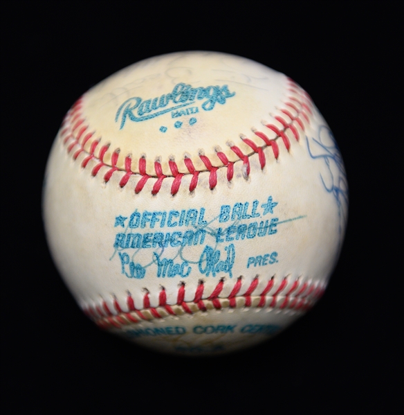 1978 Yankees WS Champion Team Signed Baseball (23 Signatures - Pinella & Munson Are Clubhouse).  Inc. Berra, Catfish Hunter, Randolph, Gossage, + (JSA Auction Letter) - Marshall Samuel Collection