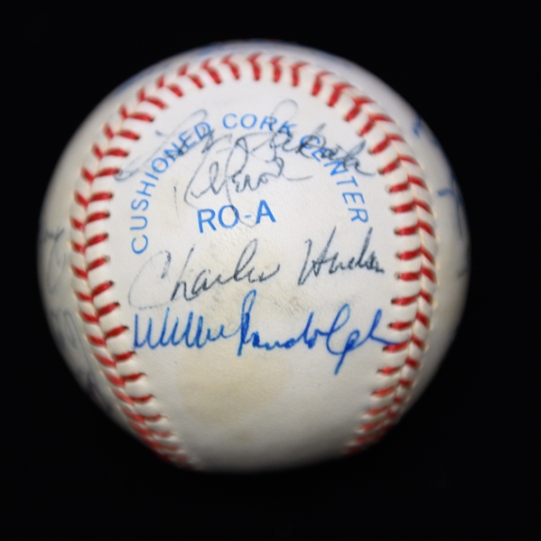 c. 1980s Yankees Team Signed Baseball (15 Signatures - Winfield, Mattingly, Pinella Are Clubhouse) w. Rickey Henderson, Randolph, Tommy John, + (JSA Auction Letter) - Marshall Samuel Collection