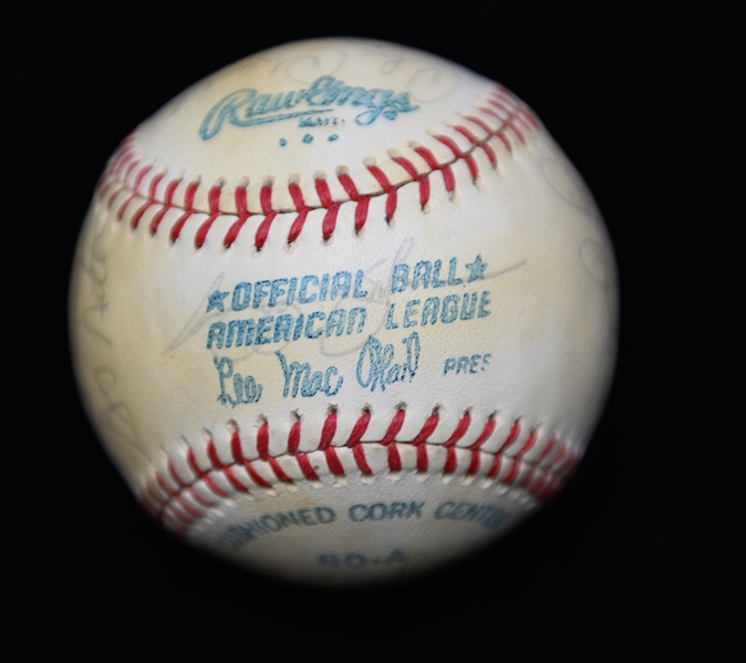 Lot of (4) Signed Baseballs From the Marshall Samuel Collection  Inc. 2 Yankees Team-Signed Baseballs w. Catfish Hunter!