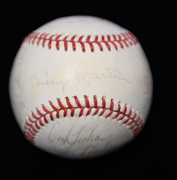 Lot of (4) Signed Baseballs From the Marshall Samuel Collection  Inc. 2 Yankees Team-Signed Baseballs w. Catfish Hunter!