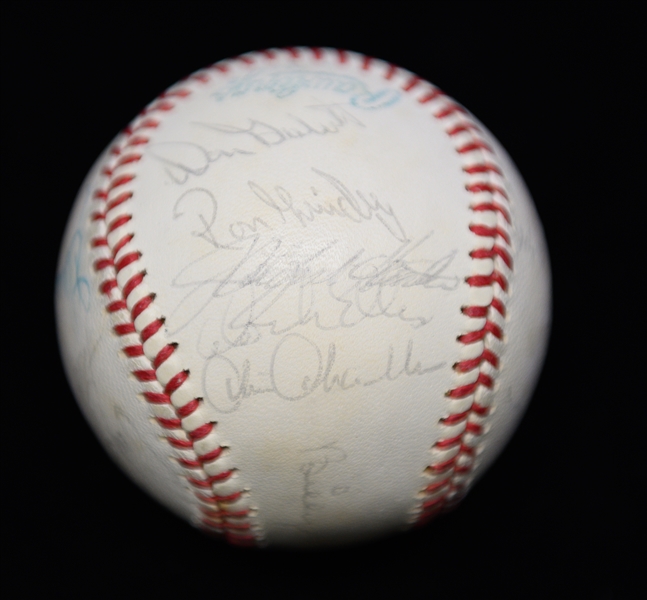 Lot of (4) Signed Baseballs From the Marshall Samuel Collection  Inc. 2 Yankees Team-Signed Baseballs w. Catfish Hunter!