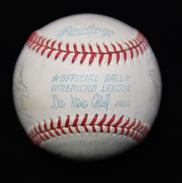 Lot of (4) Signed Baseballs From the Marshall Samuel Collection  Inc. 2 Yankees Team-Signed Baseballs w. Catfish Hunter!