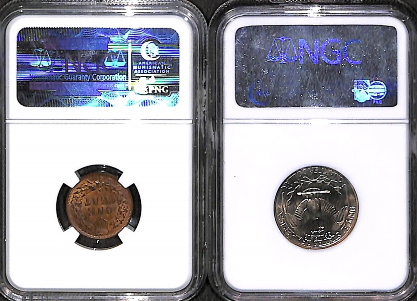 NGC Graded Coin lot of 2 w/ 1906 Indian Head and 1979 Quarter
