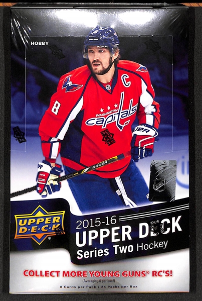 2015-16 Upper Deck Series 2 Hockey Hobby Box (Possible Connor McDavid Canvas Young Guns Rookie Card)