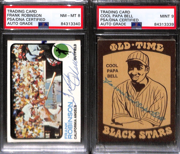 (7) PSA/DNA Slabbed HOF Cards w. 1959 Drysdale, 1964 Kaline, 1971 Carlton, 1973 F. Robinson,+ 