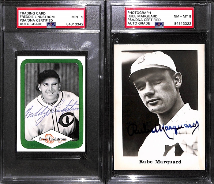 (7) PSA/DNA Slabbed HOF Cards w. 1959 Drysdale, 1964 Kaline, 1971 Carlton, 1973 F. Robinson,+ 