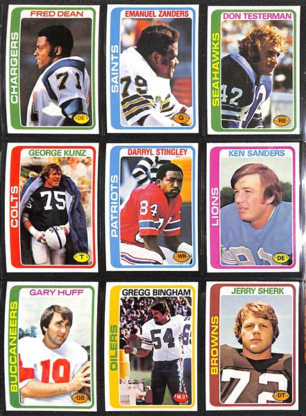 1978 Topps Football 528 Card Complete Set w/ Dorsett, Stallworth, and Dean Rookies