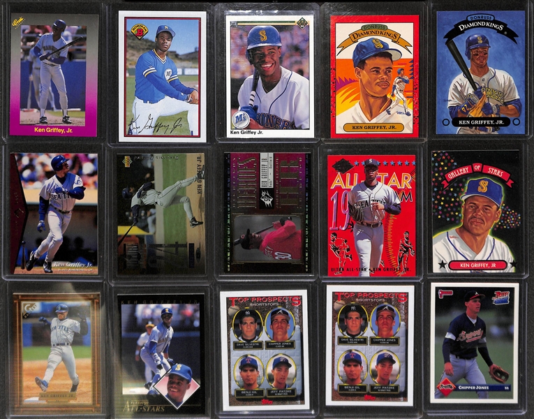 Huge 60+ Card lot of Ken Griffey Jr. and Chipper Jones
