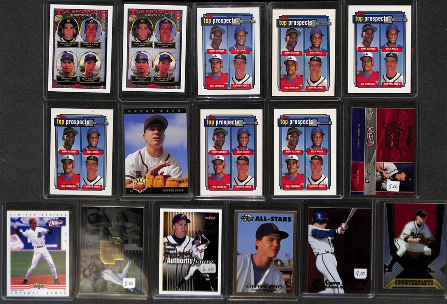 Huge 60+ Card lot of Ken Griffey Jr. and Chipper Jones